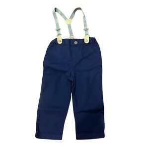 Little‎ Gents Baby Infant Boy 6-12M Blue & White Suspender Pants Formal Wedding